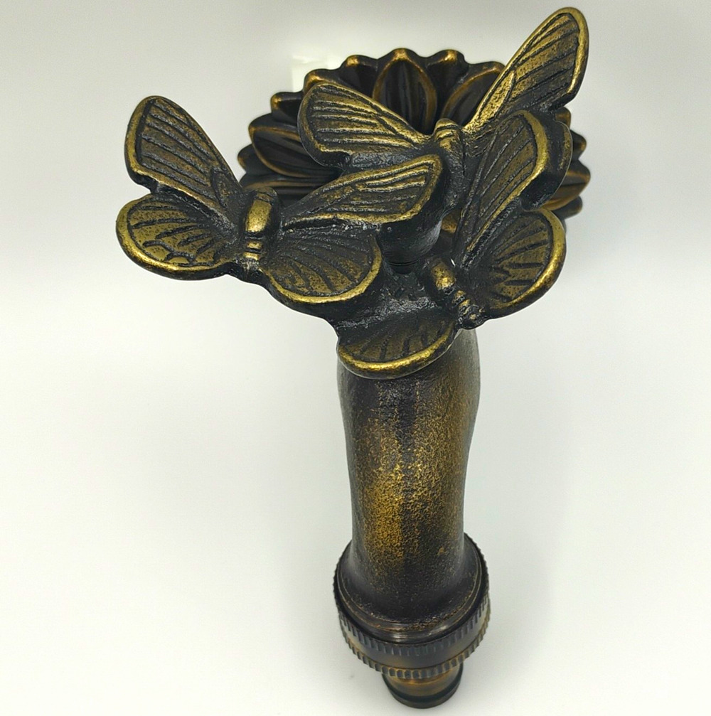 Brass / Bronze Tone Metal Outdoor Garden Spigot Hose Butterfly Handle Complete